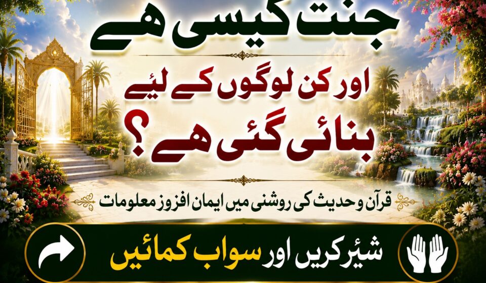 جنت کیسی ہے اور کن لوگوں کے لیے بنائی گئی ہے؟ قرآن و حدیث کی روشنی میں اسلامی معلومات