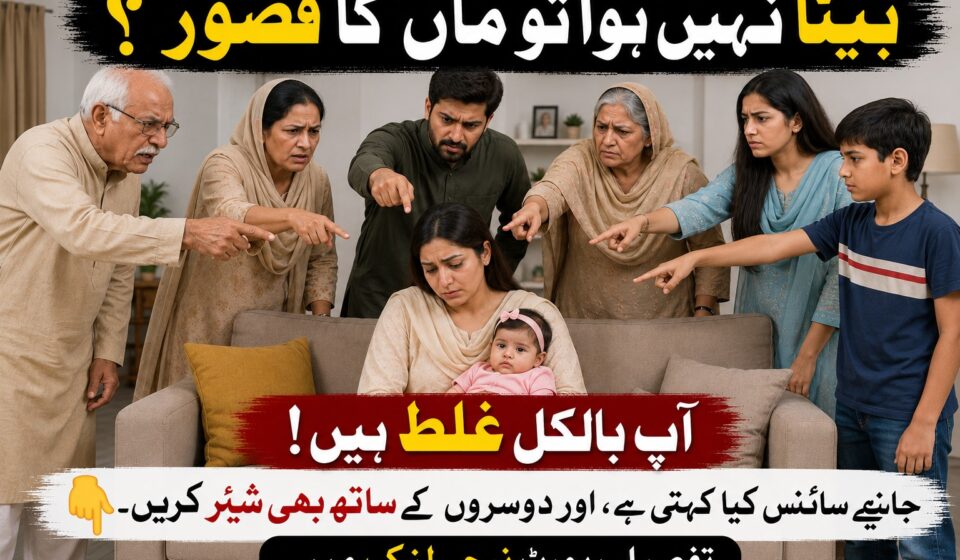 بیٹا نہ ہونے پر عورت کو الزام
