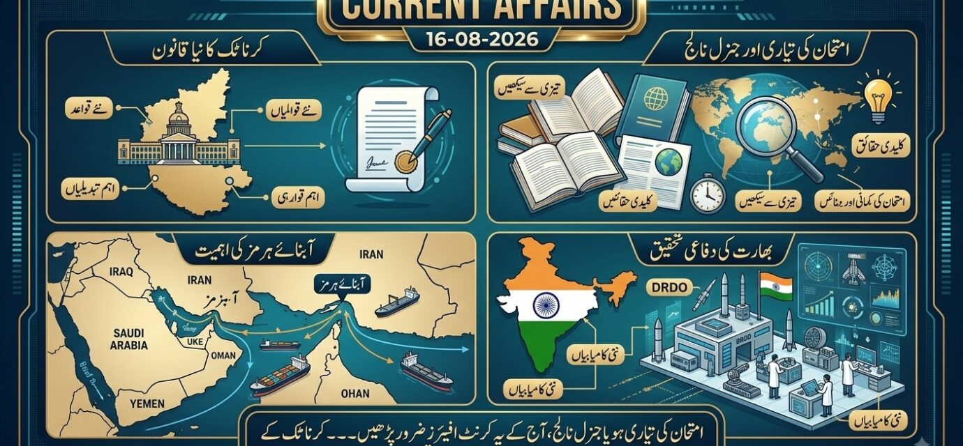 آج کے کرنٹ افیئرز