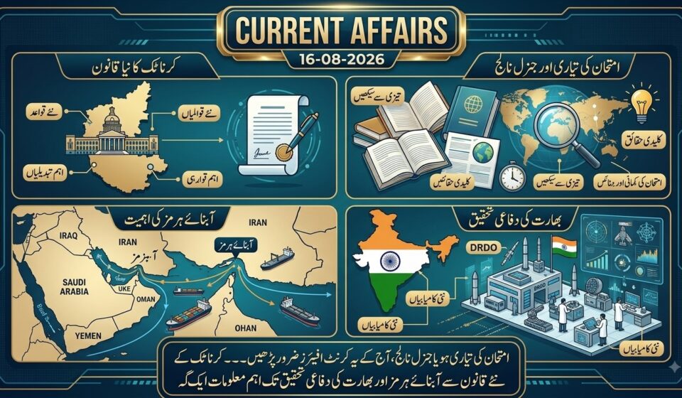 آج کے کرنٹ افیئرز